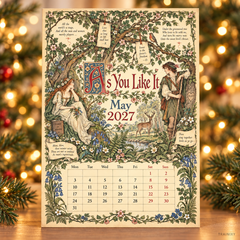 A Shakespearean Year 2027 – 12 Plays Through the Seasons | Vintage Illustrated Wall Calendar
