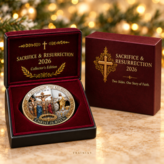 From Cross to Crown – 3D Crucifixion & Resurrection Prayer Coin