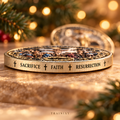 From Cross to Crown – 3D Crucifixion & Resurrection Prayer Coin