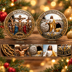 From Cross to Crown – 3D Crucifixion & Resurrection Prayer Coin