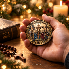 From Cross to Crown – 3D Crucifixion & Resurrection Prayer Coin