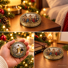 From Cross to Crown – 3D Crucifixion & Resurrection Prayer Coin