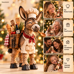 The Stubborn Little Chef – Rustic Donkey Kitchen Figurine