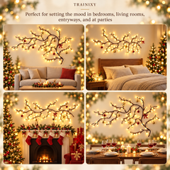 Flexible LED Willow Vine Wall Lights with Remote Control