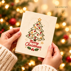 Christmas Hand Embroidery Card Kit – 5-Pack Beginner Friendly DIY Craft
