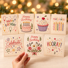 Christmas Hand Embroidery Card Kit – 5-Pack Beginner Friendly DIY Craft