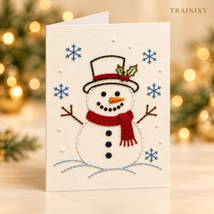 Christmas Hand Embroidery Card Kit – 5-Pack Beginner Friendly DIY Craft