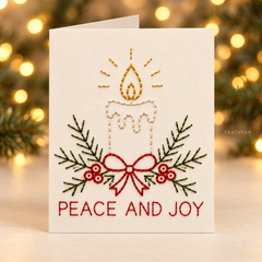 Christmas Hand Embroidery Card Kit – 5-Pack Beginner Friendly DIY Craft