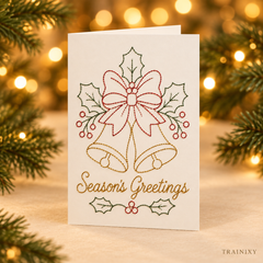 Christmas Hand Embroidery Card Kit – 5-Pack Beginner Friendly DIY Craft