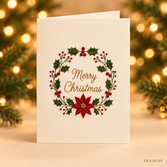 Christmas Hand Embroidery Card Kit – 5-Pack Beginner Friendly DIY Craft