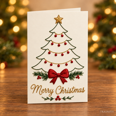 Christmas Hand Embroidery Card Kit – 5-Pack Beginner Friendly DIY Craft