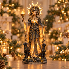 Hecate Goddess of the Crossroads Lighted Statue – Celestial Altar Decor