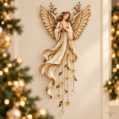 The Guardian Angel Starfall – Illuminated Faith & Blessing Wall Hanging