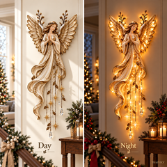 The Guardian Angel Starfall – Illuminated Faith & Blessing Wall Hanging
