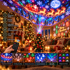 Magical Holiday Room Projector Light – 15+ Dynamic Christmas Scenes with Remote