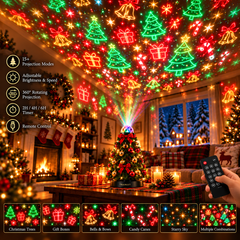 Magical Holiday Room Projector Light – 15+ Dynamic Christmas Scenes with Remote