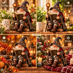 The Wandering Scholar Gnome – 3D Effect Acrylic Standee & Bookshelf Decor