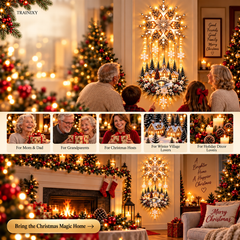 LED Lighted Christmas Village Snowflake Wall Hanging