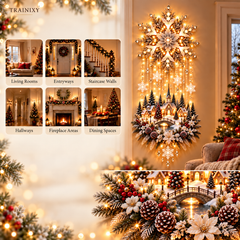 LED Lighted Christmas Village Snowflake Wall Hanging