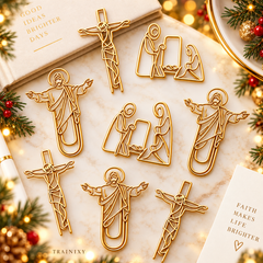 Faith-Inspired Gold Bookmarks & Bible Paper Clips