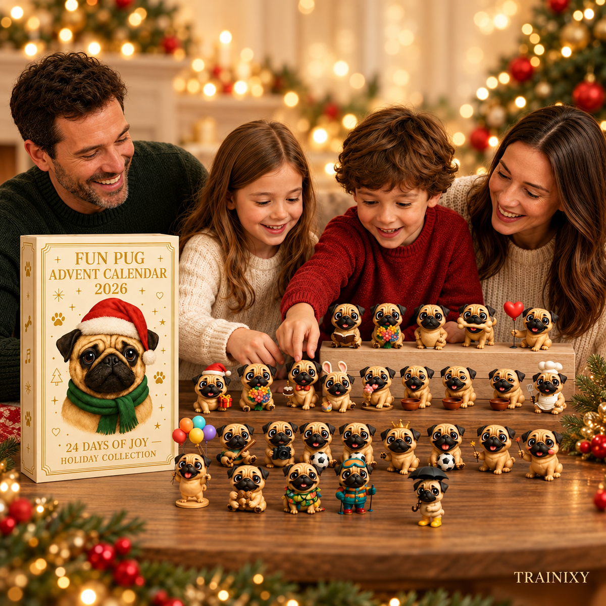 24 Days. 24 Adorable Pugs. The Ultimate Holiday Countdown for Dog Lovers