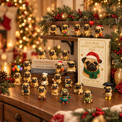 24-Day Pug Holiday Countdown Advent Calendar