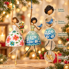 Whimsical Dancing Lady Kinetic Wind Hanging Decor