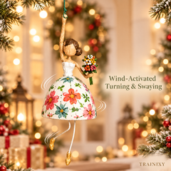 Whimsical Dancing Lady Kinetic Wind Hanging Decor