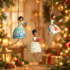 Whimsical Dancing Lady Kinetic Wind Hanging Decor