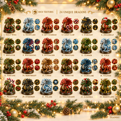 Dragon Advent Calendar – 24-Piece 2D Acrylic Christmas Ornaments with 3D Visual Effect