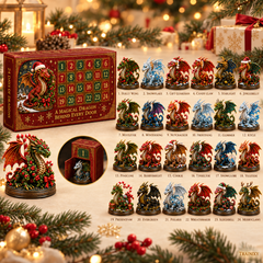 Dragon Advent Calendar – 24-Piece 2D Acrylic Christmas Ornaments with 3D Visual Effect