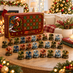 Dragon Advent Calendar – 24-Piece 2D Acrylic Christmas Ornaments with 3D Visual Effect