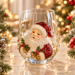 Handcrafted 3D Holiday Glassware – Festive Drinking Cup