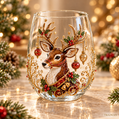 Handcrafted 3D Holiday Glassware – Festive Drinking Cup