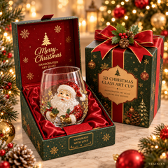 Handcrafted 3D Holiday Glassware – Festive Drinking Cup