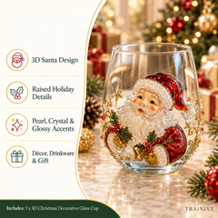Handcrafted 3D Holiday Glassware – Festive Drinking Cup