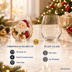 Handcrafted 3D Holiday Glassware – Festive Drinking Cup
