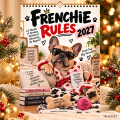 2027 Funny French Bulldog Wall Calendar
