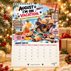 2027 Funny French Bulldog Wall Calendar
