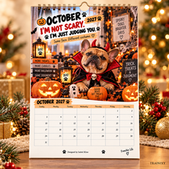 2027 Funny French Bulldog Wall Calendar