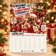 2027 Funny French Bulldog Wall Calendar