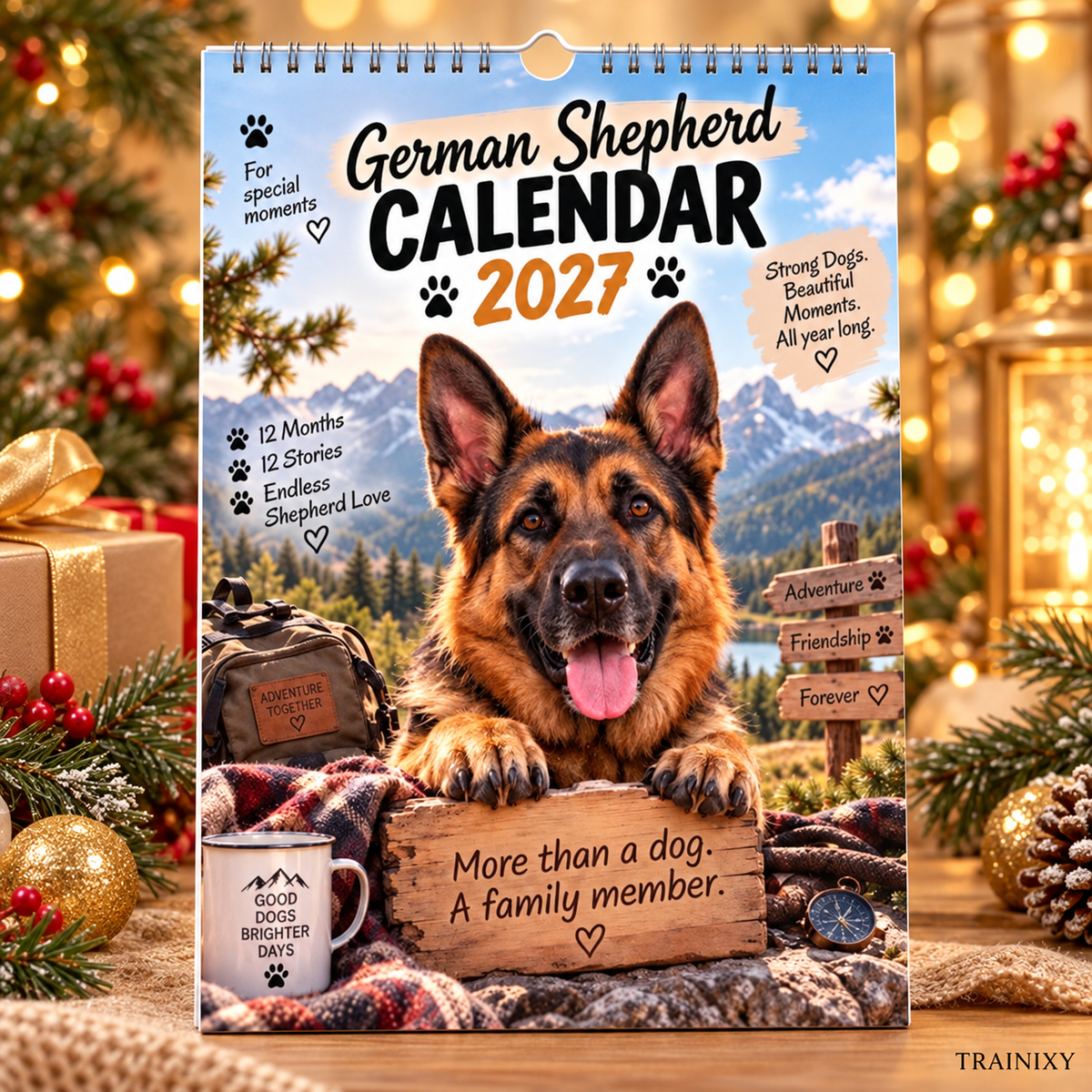 Heartwarming German Shepherd 2027 Wall Calendar – 12-Month Dog Lover Gift