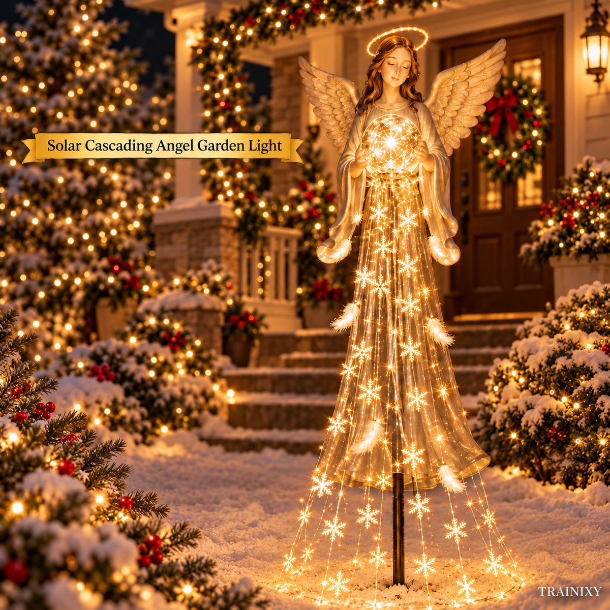 Solar Cascading Angel Garden Light