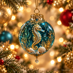 Ocean Wonders Coastal Christmas Ornaments – Sea Life Tree Decor