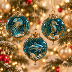 Ocean Wonders Coastal Christmas Ornaments – Sea Life Tree Decor
