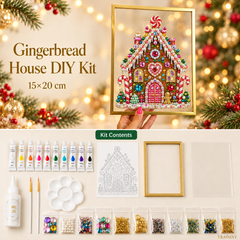 DIY Jeweled Christmas Tree Art Kit – Sparkling Gem & Pearl Craft with Floating Frame