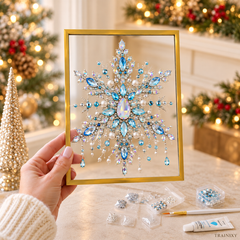 DIY Jeweled Christmas Tree Art Kit – Sparkling Gem & Pearl Craft with Floating Frame