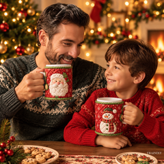 DIY Christmas Mug Cozy Sewing Kit - Handmade Holiday Coffee Sleeve Craft