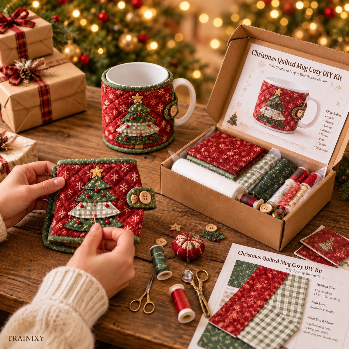 Stitch Your Own Festive Morning Warmth & Farmhouse Holiday Charm