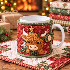 DIY Christmas Mug Cozy Sewing Kit - Handmade Holiday Coffee Sleeve Craft